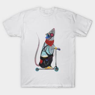 Young Rat riding Scooter T-Shirt